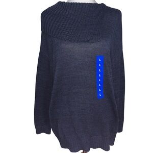 Matty M Dark Blue Cowl Neck Sweater